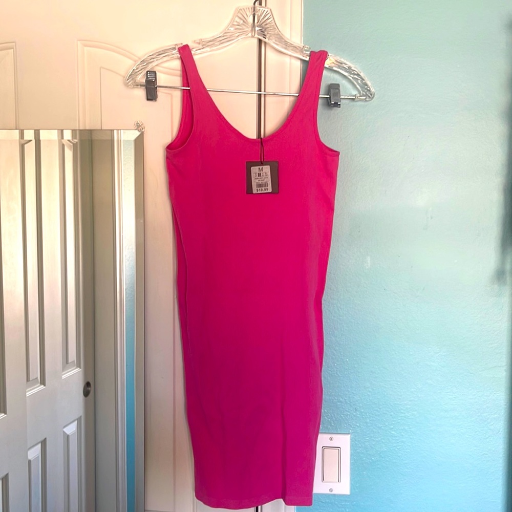 Cute pink tank top mini dress